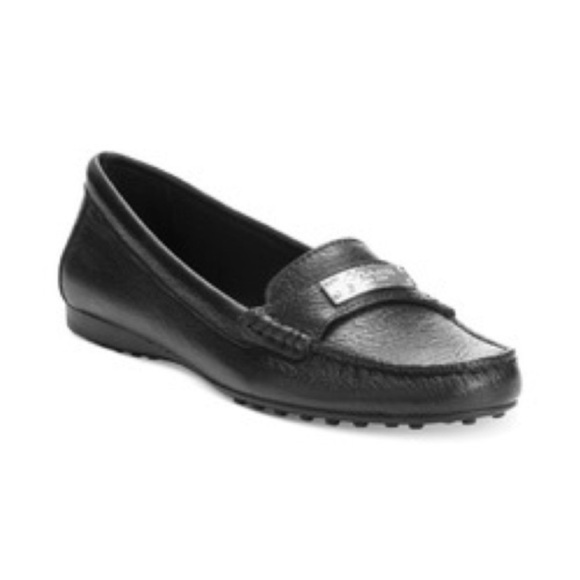 Coach Frederica Black Pebbled Leather Loafers Size 7 - Picture 1 of 8